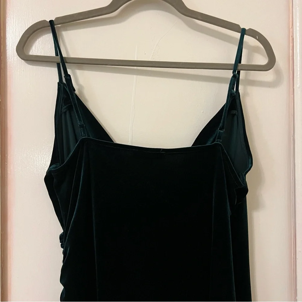 RACHEL ZOE Velvet Dress Slit V Neck Vneck sleeveless Los Angeles New York - Picture 6 of 9